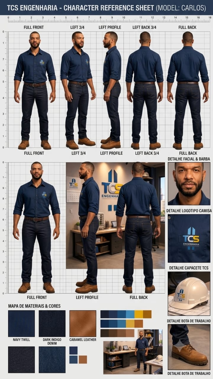 Padrão visual e uniforme da equipe TCS Engenharia